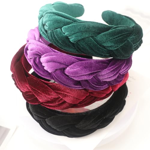 Image of DRESHOW Velvet Braided Headband Women Hair Hoop Elastic Hair Bands Fashion Headbands for Women