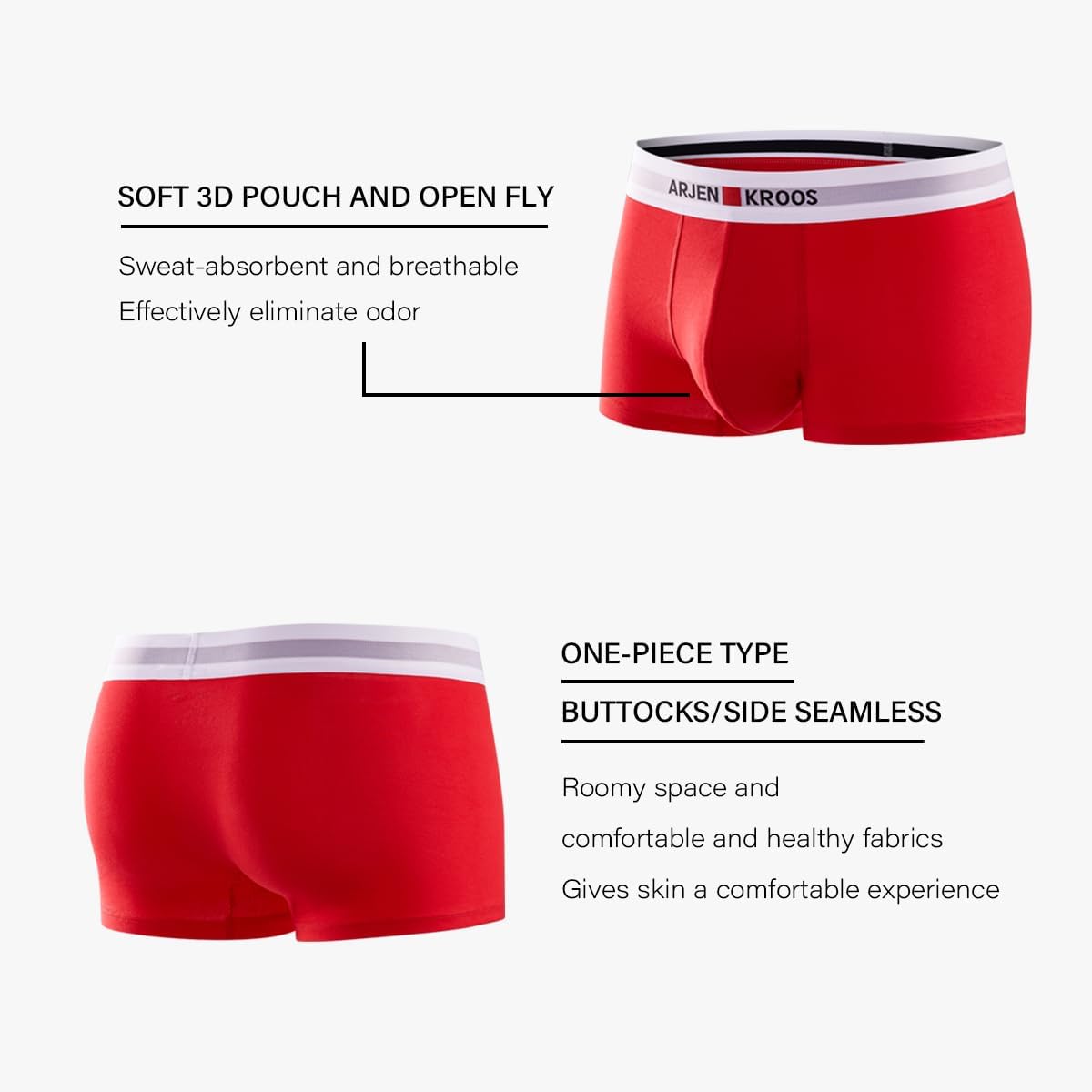 Arjen Kroos Men's Breathable Cotton Trunks Underwear Sexy Low Rise Boxer Briefs Tagless Underpants Multipack - Image 5