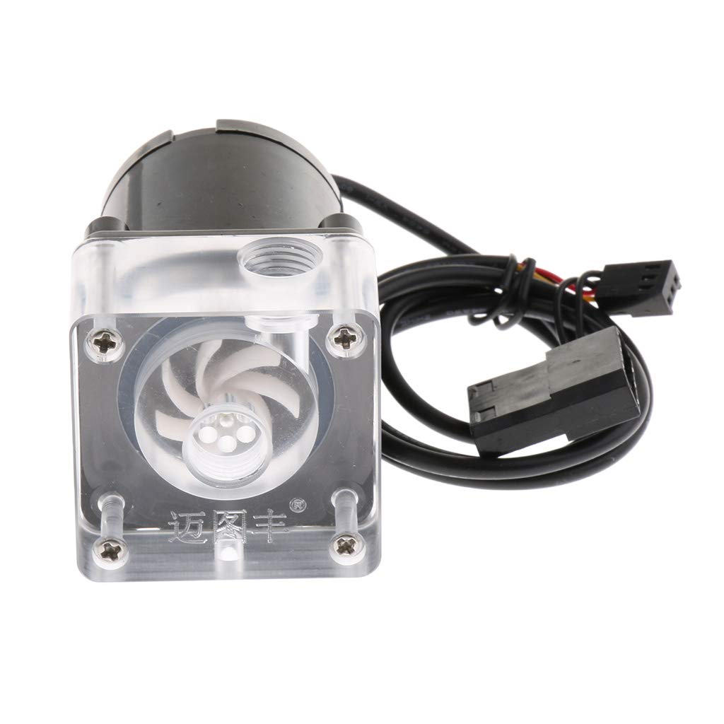 Bomba de agua portátil, bomba sumergible, circulación refrigeración 12 V, 0,5 A, silenciosa, for CPU, tanque fría, regulación velocidad PWM integrada, combinado