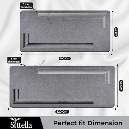 Image of SITTELLA 2 Pcs (45x100 l 45x120 cm) Mat Kitchen Floor Mats - Super Absorbent, Anti-Skid, Fast Drying & Washable Mats for Kitchen Sink, Counter & Platform Area