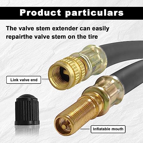 Image of 2pcs Flexible Tire Valve Stem Extenders, 8.25 Inch Valve Stem Extenders Compatible with Harleys, RV, Bicycles, Stroller, Motorcycles and Portable Air Compressor