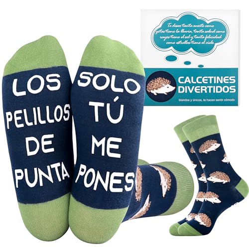 Rebundex Presentes originais para homem presente homem presentes para homens, meias engraçadas para homem antiderrapantes, presentes para homem namorado pai adolescente, Multicolor-ouriço