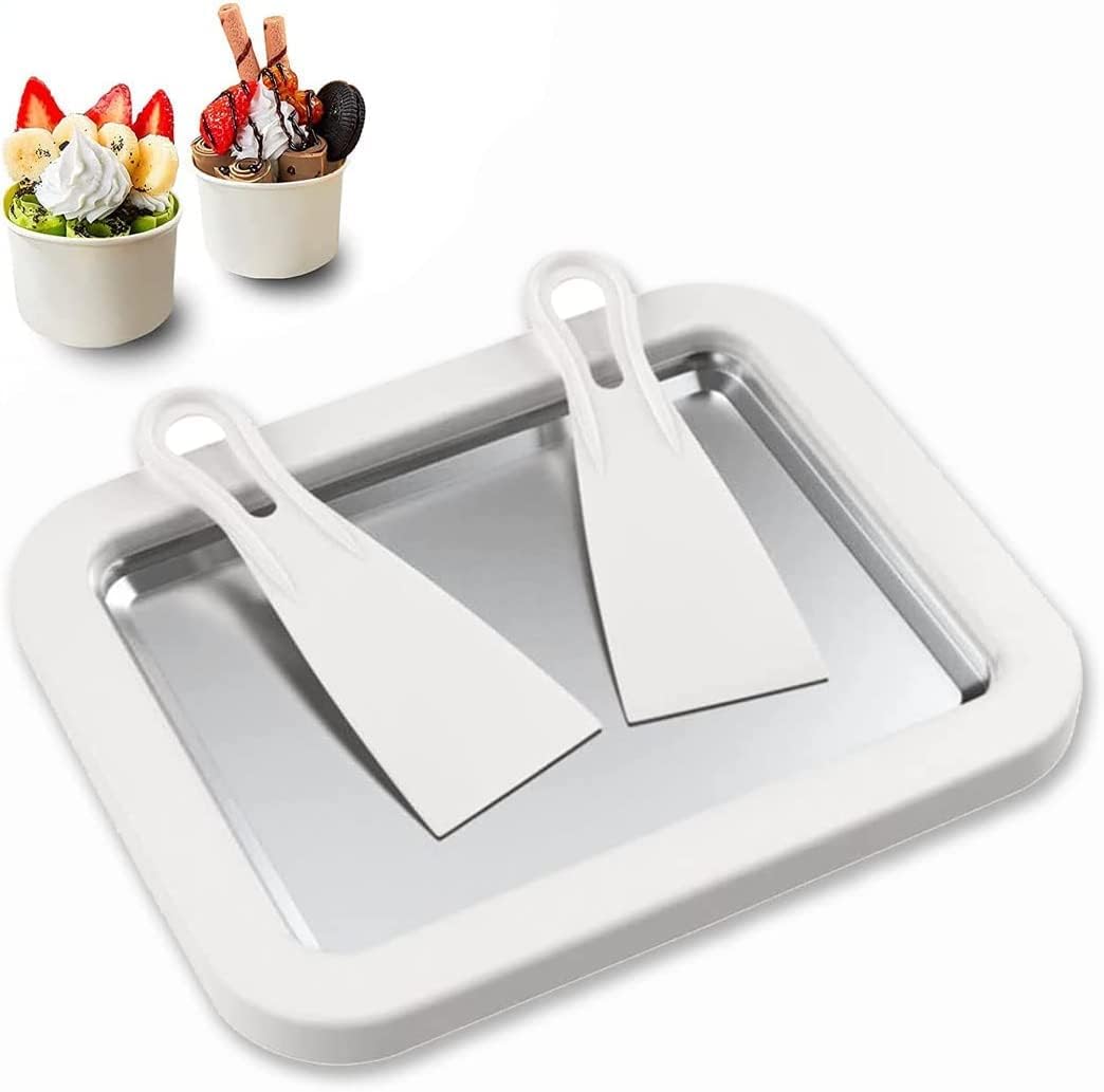 Instant Ice Cream Roll Maker Cold Plate with 2 Spatulas – Stainless Steel DIY Ice Cream Roller Pan for Homemade Rolled Ice Cream, Frozen Yogurt, Gelato & Sorbet-image-31