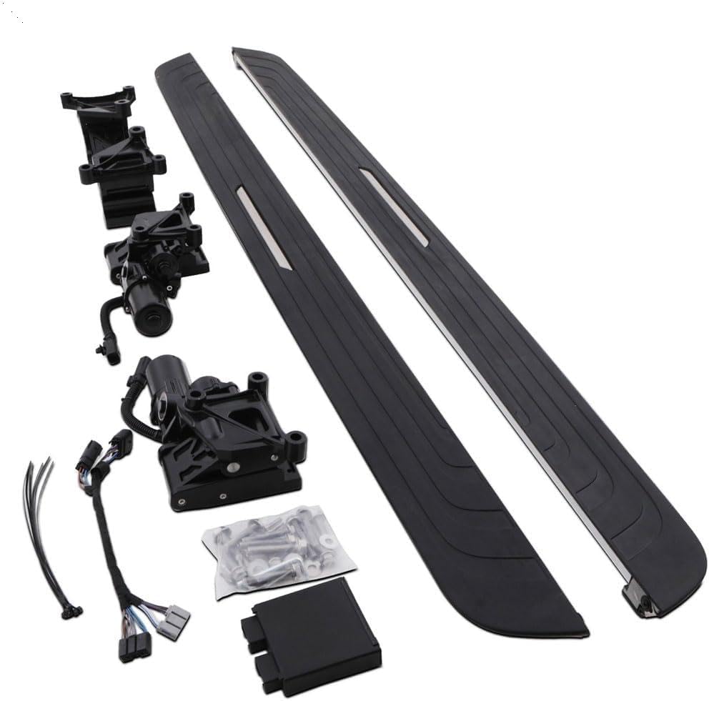 2Pcs Aluminum Black Power Deployable Runnings Boards Fits for Land for Rover Range for Rover 2023-2026 LWB Retractable Side Steps with Jacking Point