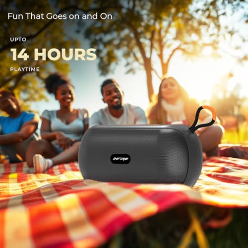 iNFiRe Groove 8W Bluetooth Speaker Wireless | High-Powered Sound, Up to 14 Hours Playback, Bluetooth 5.4, FM Radio, TF Card Slot, USB/BT... - Image 3