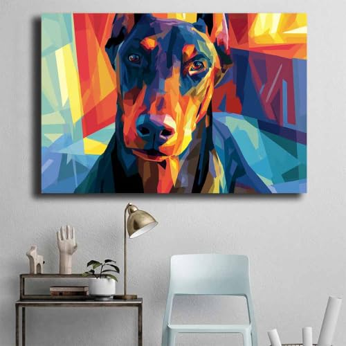 Impression murale chiot affiche abstraite multicolore 40x60