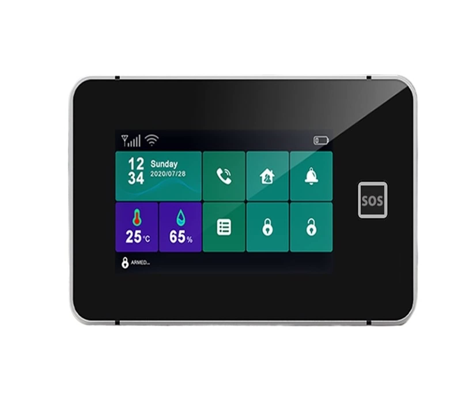 Sistema di allarme di sicurezza, G60B di allarme sicurezza Tuya Wifi GSM Smart Home Antift Alarm Tempement Umidità Visualizza Controllo app(5XL)