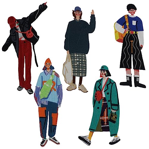 Embroidery Fashion Woman Badges Patch,charactor Cartoon Appliques Women Patches for Clothes DIY Accessory sewing 5pcs