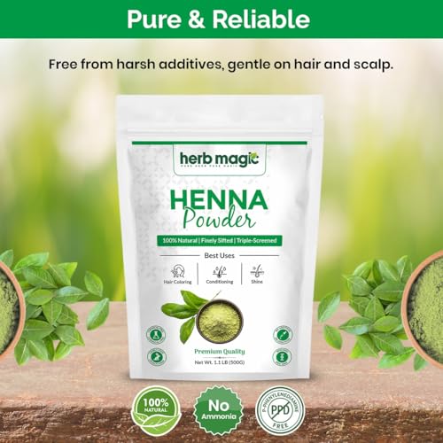 Polvo de Henna para Cabello 500g, Color Natural Naranja-Rojo miniatura 3