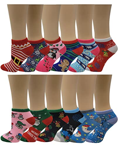 Image of SUMONA Differenttouch 12 Pairs Pack Women Low Cut Colorful Fancy Design Ankle Socks