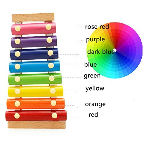 Xrten Xylofoon speelgoed voor kinderen van hout, xylofoon klokkenspel met 2 houten stampen - Image 3