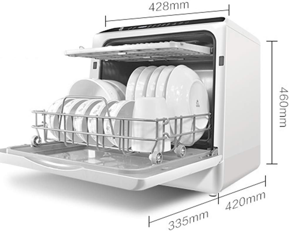 Table Top Dishwashers, Automatic Countertop Dishwasher Portable Mini Dish Washer, Low Noise Level, Panoramic Visual Window, Easy To Clean, 220V 900W Practical
