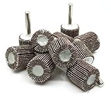 Benchmark Abrasives Aluminum Oxide 1 Inch Flap Wheel - 1” Length 1/4' Shank Mounted Sander for Deburring...