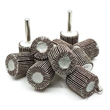 Benchmark Abrasives Aluminum Oxide 1 Inch Flap Wheel - 1 Length 1/4" Shank Mounted Sander for Deburring, Sanding, Grinding, Paint Removal - Polishing Wheel for Drill & Grinder 10 Pack - 60 Grit