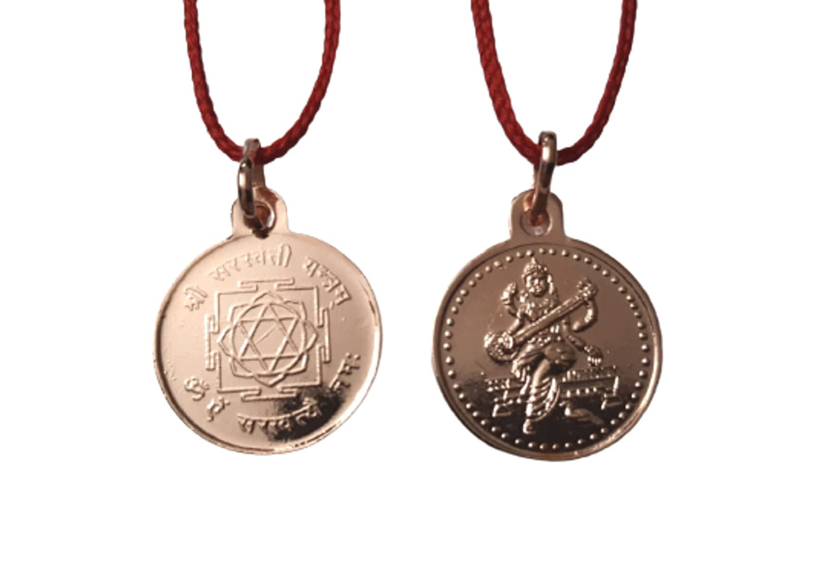 Shri Saraswati Yantra Locket | Pendant In Pure Copper For Men & Women (6 Grams Approx) (1 Pc)