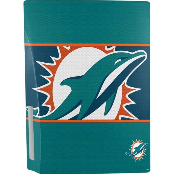 Skinit Decal Gaming Skin Compatible with PS5 Bundle - Officially Licensed NFL Miami Dolphins Zone Block Design