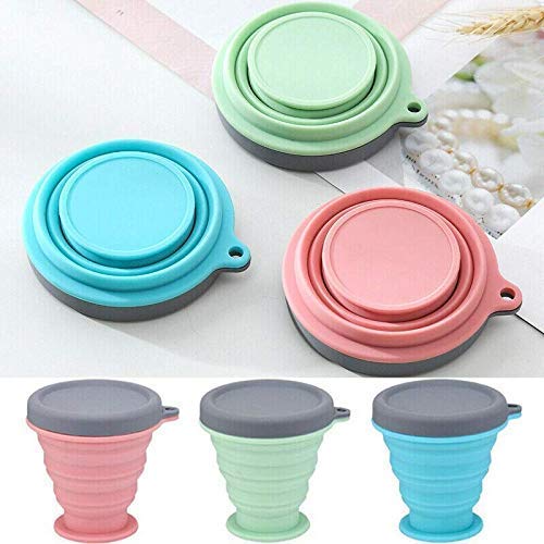 Riziya Brother Silicone Foldable Collapsible Cup Collapsible Drinking Silicone Mug Cup with Lid Outdoor Camping Travel Pack of (1 Pc s)(Multicolors) (B0C4PD1SW1) Amazon Price History, Amazon Price Tracker