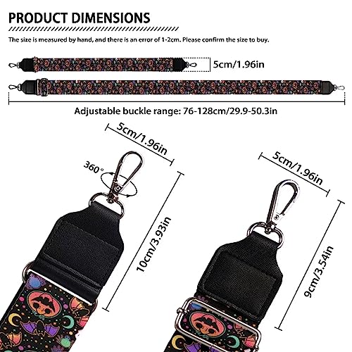 Image of Wide Bag Straps Replacement Crossbody Halloween Pumpkins Guitar Straps for Handbags /Purses /Messenger /Duffel Bags Backpack Straps Replacement Adjustable Length from 30 inch to 50.3 inch
