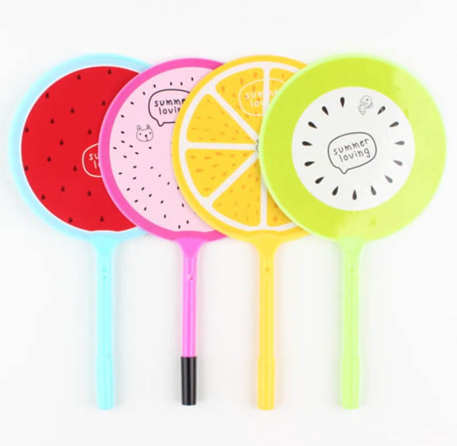 Dozen Cool Novelty 12 Pens for Summer Parties - Fun, Funny, and Stylish Pens Slash Mini Handheld Fans - Black Ink - Perfect for Summer Party Favors and Goodie Bag Fillers for Boys Girls