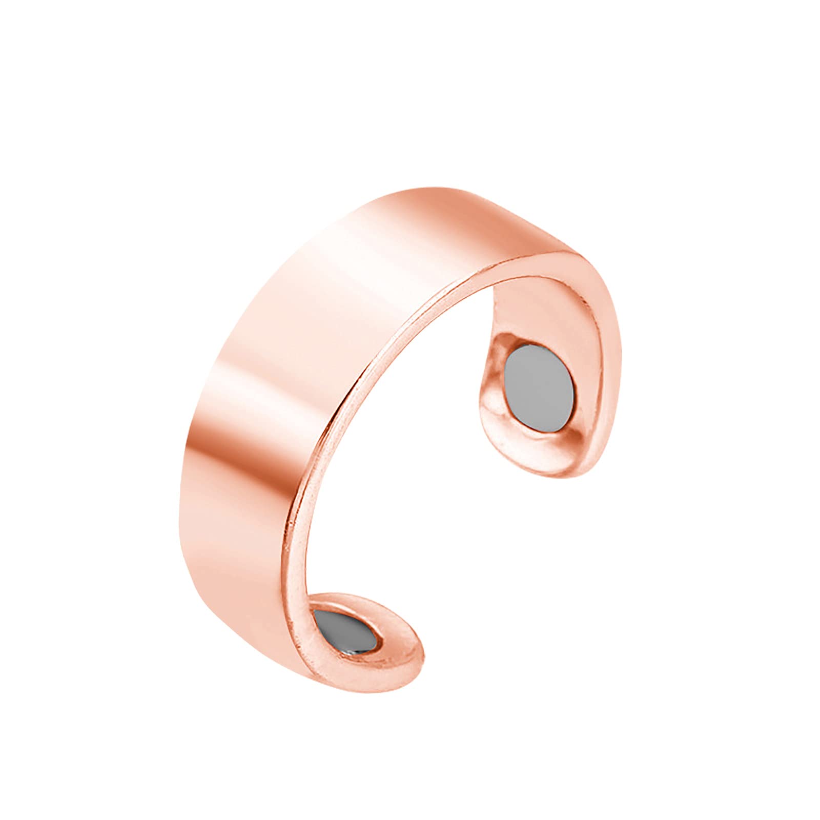 Yinguo Anillos ajustables con imán terapéutico de acero inoxidable para hombre, anillo de apertura de acero de cobre, anillos elegantes para capas