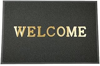 玄関マット 泥落とし 屋外 屋内 60*90cm 洗える WELCOME ウェルカムマット 赤 室外 室内 家庭用 吸水 速乾 快適 泥落としマット(グレー)【AedoE】
