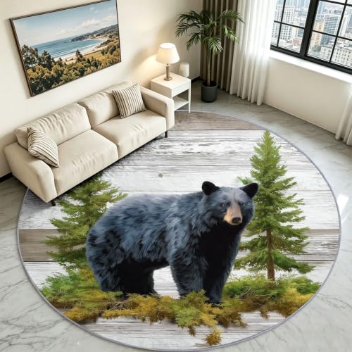 Tapis Cabane Rustique Ours Idéal pour Ambiance Chalet de Salon - 4