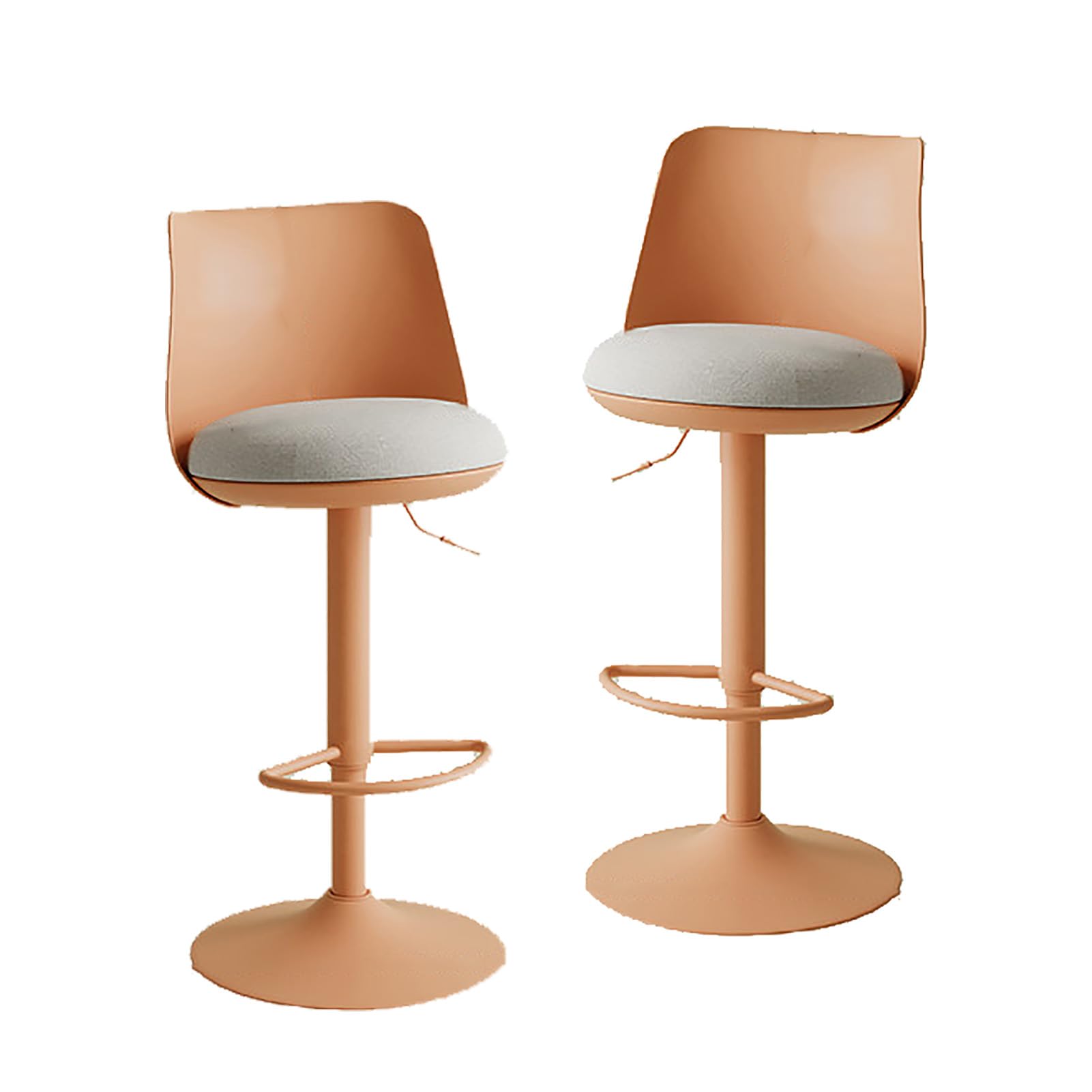 STUIJKVSZ Set of 2 Modern Bar s, 360° Swivel Counter Height Bar Adjustable Height Upholstered Armless Bar Chair with Linen Seat for Kitchen Island, Bistro, Pub, Café(Set of 2, B)