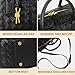 Women's Handmade Woven Top-handle Bag Fashion Leather Shoulder Handbag Crossbody Purse Woven Purse for Women(Black)