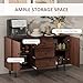 HOMCOM Storage Sideboard, Credenza Cabinet with 2 Cupboards, 3 Drawers and Adjustable Shelves, Buffet Table for Living Room, Entryway, Brown 839-545V01BN