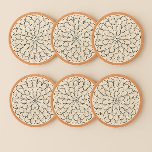 Image of YELONA Ceramic Plate Set of 6 | 8-Inch Petal Design Porcelain Dinner Plates | Floral Petal Pattern | Microwave & Dishwasher Safe | 20.5 cm | Lead-Free Tableware