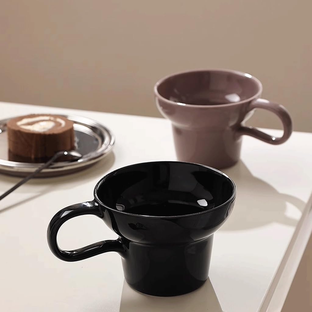 ENGENDER Tazas Cafe Taza De Café De Cerámica, Taza De Desayuno, Taza De Leche Sencilla, Uso Doméstico Mug Cups(D)