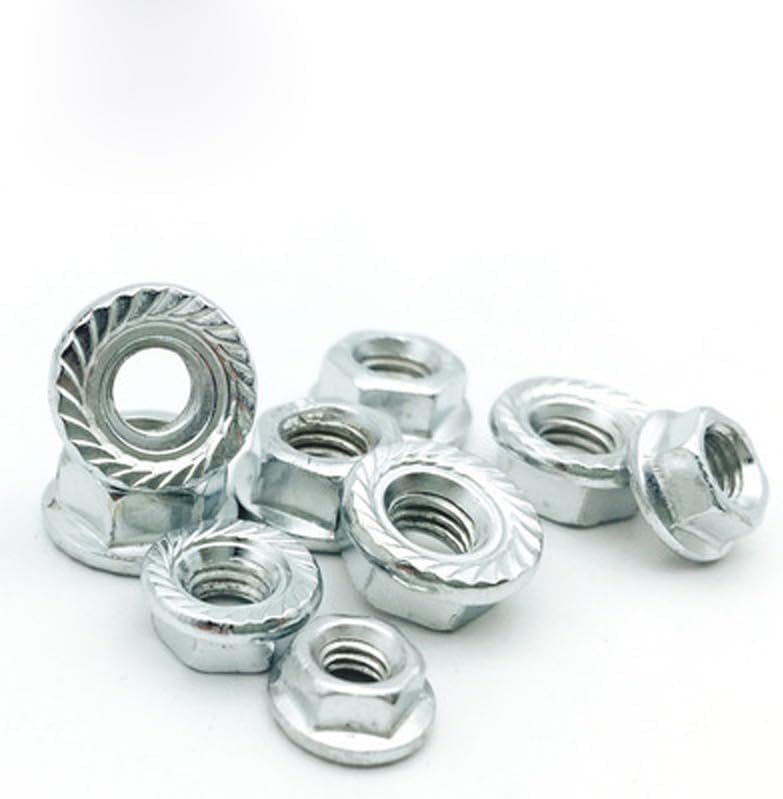 M3 M4 M5 M6 M8-M14 N14 Flange Hexagon Nut With Pad Non-slip Nuts Carbon steel - (Size: M12(10pcs))