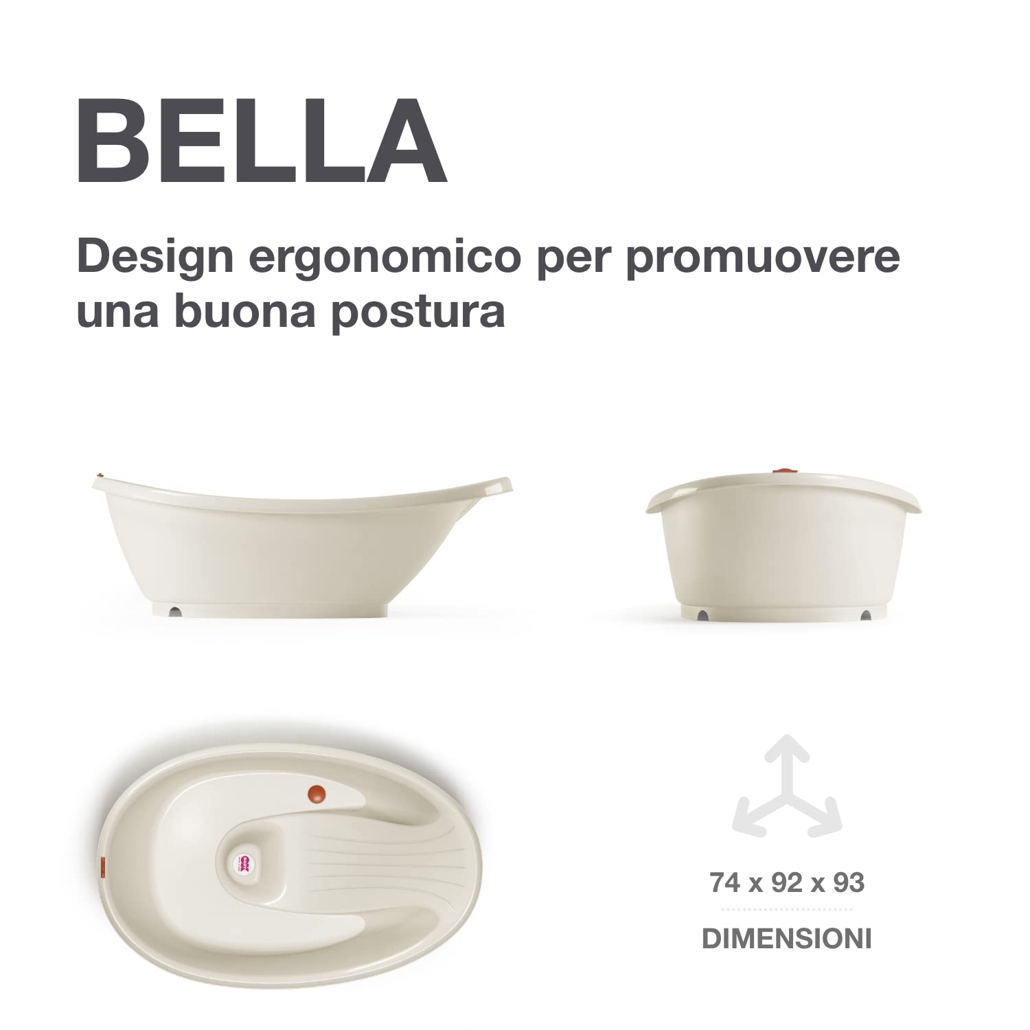 OKBABY Kit Vaschetta Bella e Cavalletto di Supporto - per il Bagnetto del Neonato 0-12 Mesi - Vaschetta Bianca