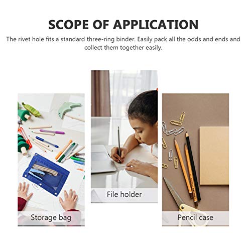 NICEXMAS Saco de Papelaria 6Pcs B5 Com Pasta de Papelaria Com 3 Furos Com ZÃ­per Transparente Estojo