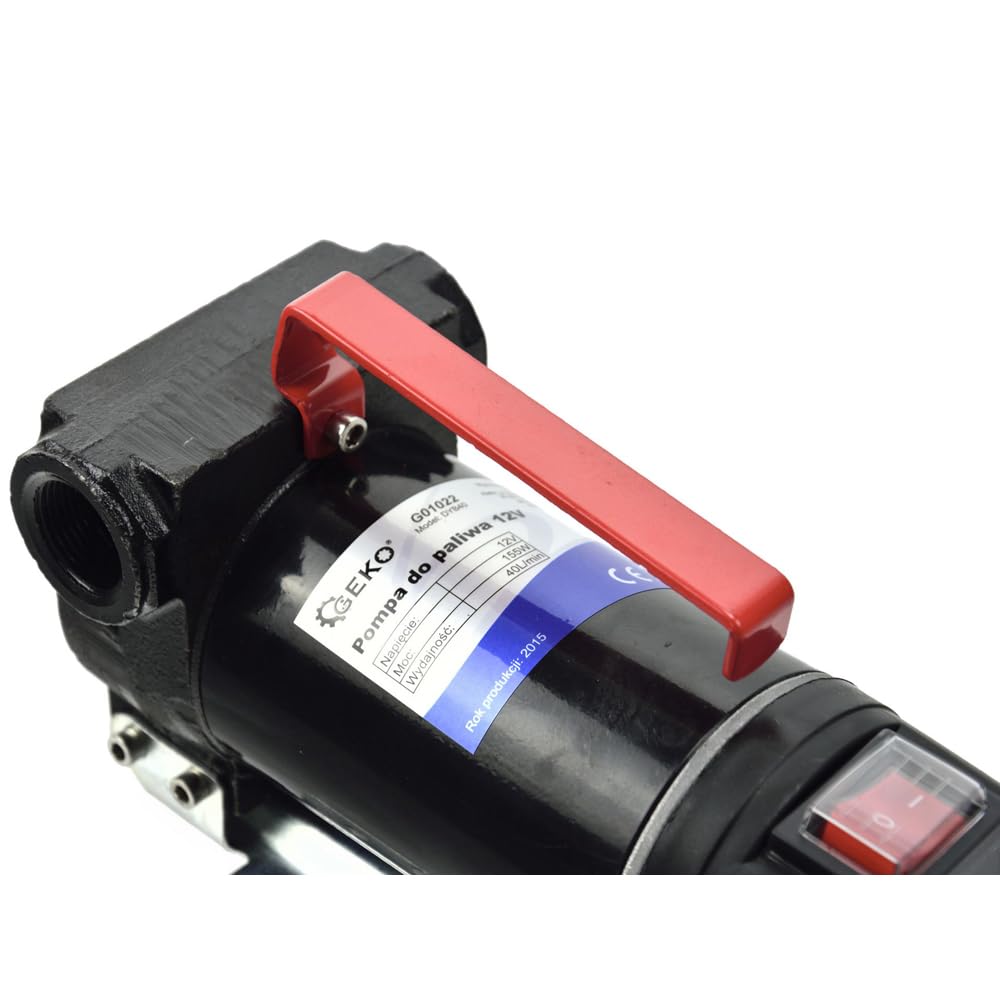 POMPA GASOLIO 12V TRAVASO DIESEL/LIQUIDI 40l/min PORTATILE G01022 GEKO