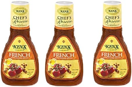 Ken's Chef's Reserve French Dressing with Smoked Bacon (Pack of 3) 9 oz Bottles