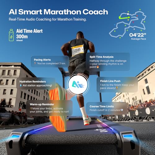 Image of 1st Smart Home Treadmill for Marathoner with Smart Calf Massager, UREVO Quiet Treadmills for Home with Dual Brushless 4.0 HP Motorized, 12.5 MPH Foldable Treadmill, 400 LBS Capacity