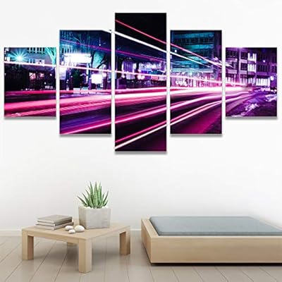 SIGNWIN 5 Panel Canvas Wall Art Light Exposure...