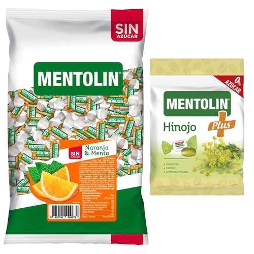 Mentolín caramelos garganta naranja s/a bolsa 1kg y de regalo plus hinojo s/a bolsa 90g