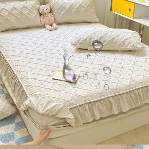 Taie d'oreiller drap ajustement épais chaud jupe de lit matelas 2 pièces