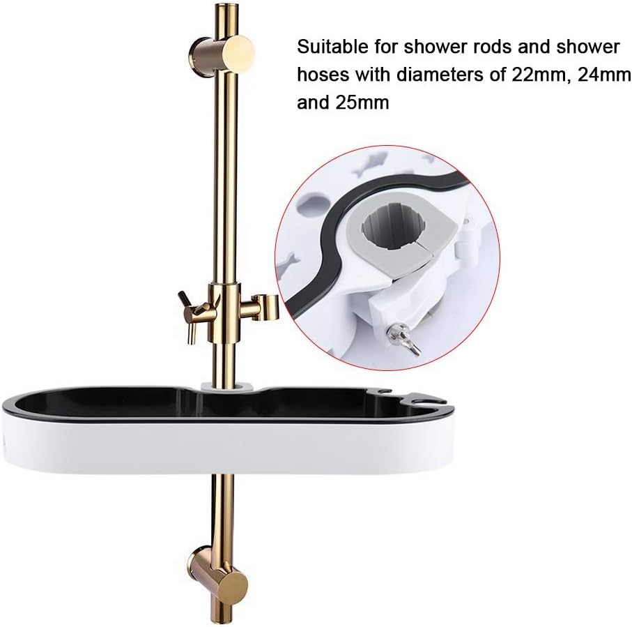 Adjustable Bathroom Storage Rack Riser Rail Soap Dish Bar Holder Shower