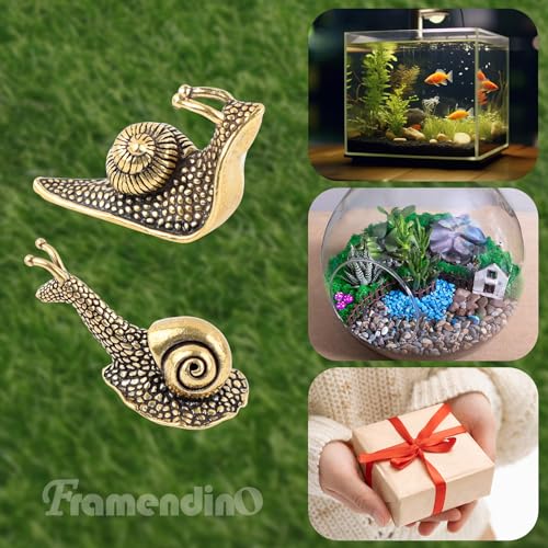Framendino 22386_2_04102024 2 Pack Brass Snail Decor Figurine Feng Shui Decorative For Home Desk Decoration thumb #6