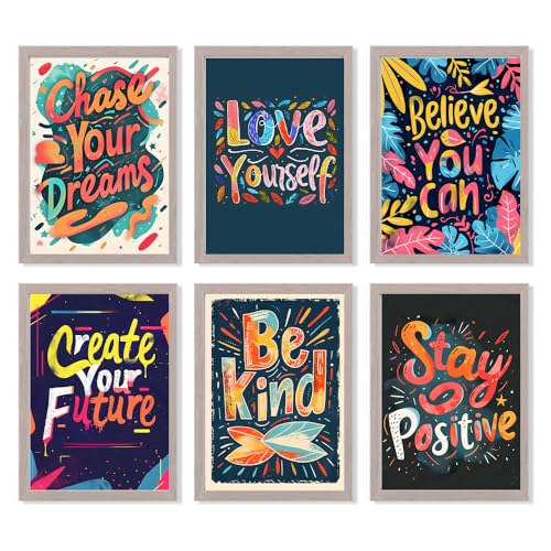 Auroscent Inspirational Wall Art Prints – Set of 6 Unframed 11x8....