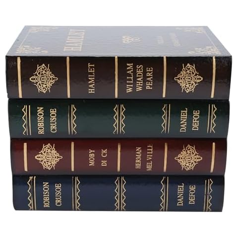 Nanddi Wooden Book Shaped Boxes, Vintage Decorative Book Storage Box Antique Book Decorations Office Bookcase Ornaments Handmade Jewelry Storage Case Home Decoration Props Decor Trinket Keepsake (A) Cover