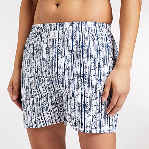 Image of Longies Pure Mens 100% Cotton Boxers (Pack of 3) Regular Shorts (LGBOXPO3V003 Cream,Navi,Black3328 XL)