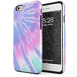 Glitbit Compatible with iPhone 6 iPhone 6s Case Tie Dye Trippy Colorful Swirl Ombre Holography Hippe Acid Trip Psychedelic Pastel Vaporwave Shockproof Dual Layer Hard Shell + Silicone Protective Cover