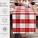 Encasa XO Cotton Dining Table Runner | Buffalo Red Checks | Size 13x59 in - Machine Washable & Durable