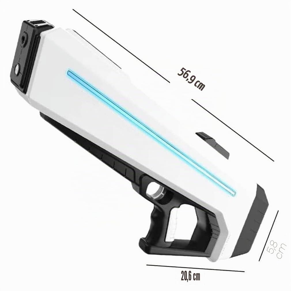 RapidJet Pro - Electric Pulse Water Gun, Elektrische Impuls-Wasserpistole, Automatische EIN-Knopf-Nachfüllung, 7 Arten von LED-Lichteffekten, Starke Erwachsene Ultimate Kampf Wasserpistole (Blau)