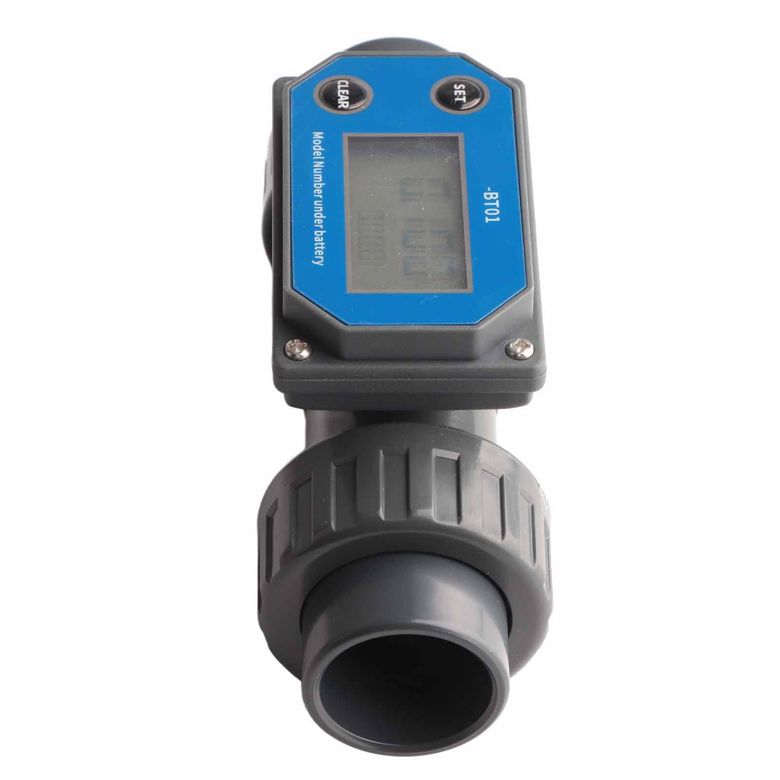 Waterstroommeter, Hoge Nauwkeurigheid ±2% Digitale Stroommeter Zuur-alkaliweerstand Digitaal Display Waterstroomsensor voor Irrigatie van Landbouwgrond Visvijver Zwembad, voor Water