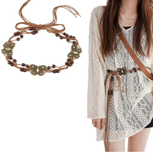 1pcs Braided Waist Chain Retro Woven Belts Bohemian Waist Rope Belt Woven Belt for Dress Jeans for Women Girls3